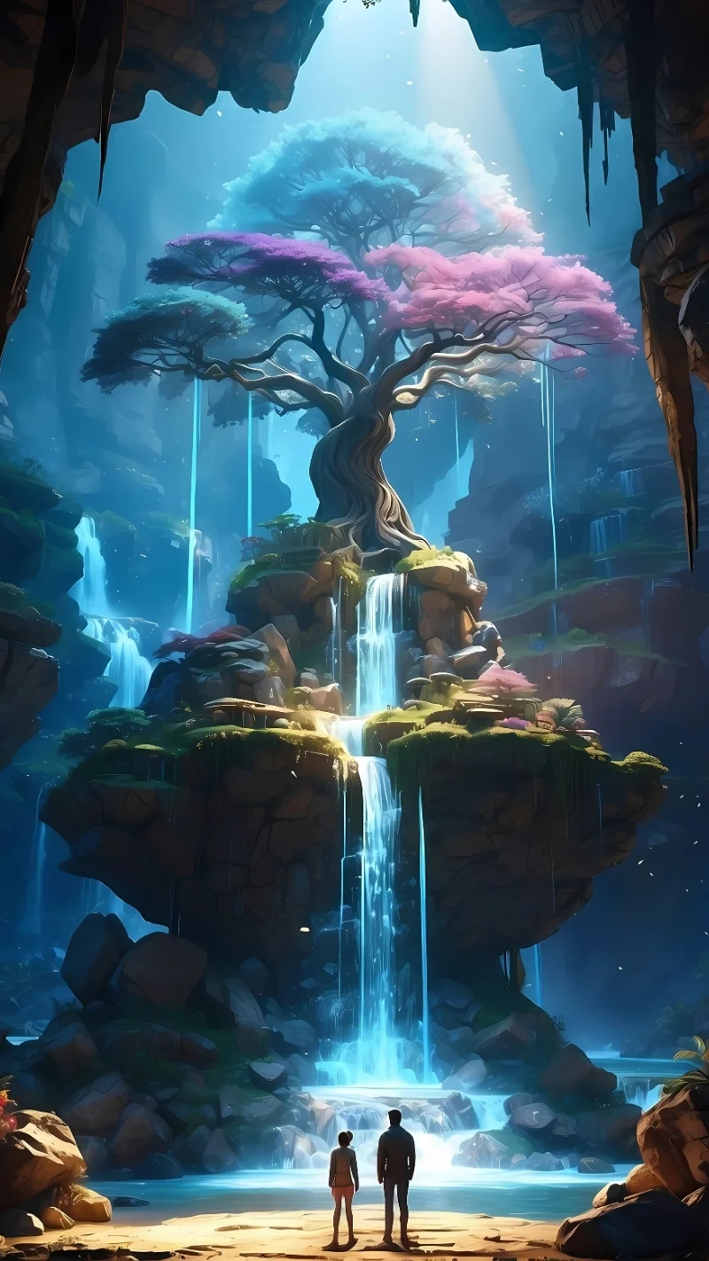 hình ảnh cây xanh anime dễ thương