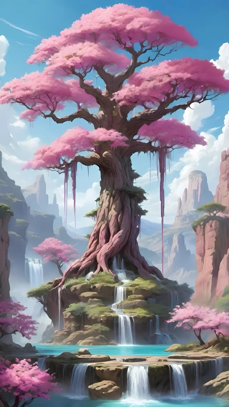 hình ảnh cây xanh anime cho điện thoại