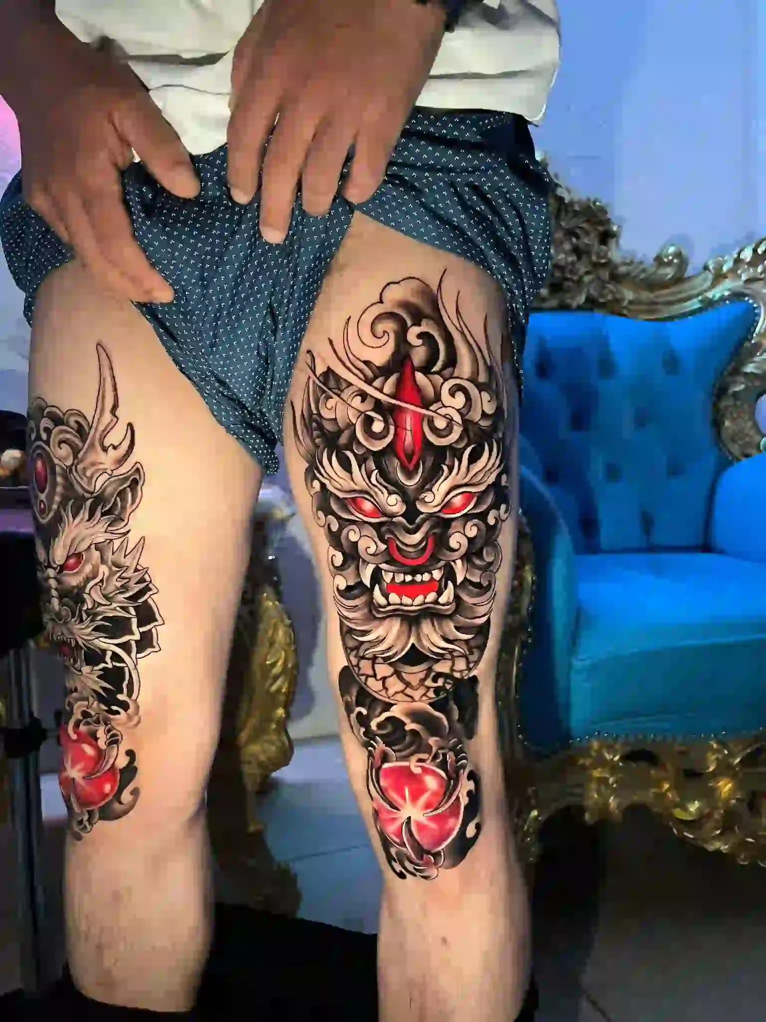 mẫu hình xăm kỳ lân full chân