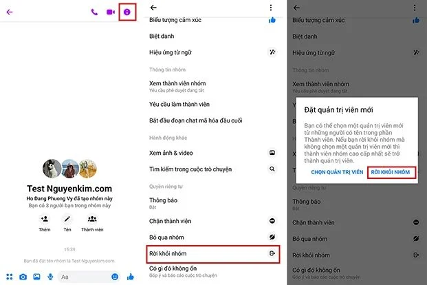 Cách Rời khỏi nhóm Messenger