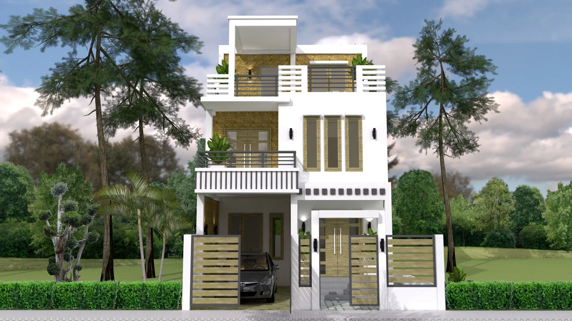 Thiết kế nhà 3 tầng tập trung diện tích sử dụng vào chiều cao và chiều sâu (Nguồn: Sưu tầm)