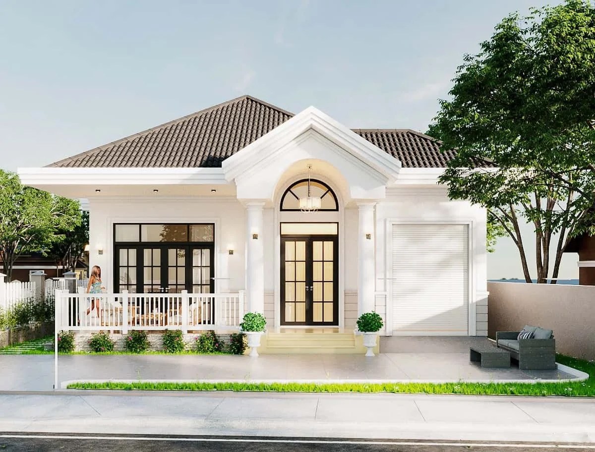 Thiết kế nhà cấp 4 kết hợp thêm sân vườn xanh mát, tạo không gian sống thoáng đãng (Nguồn: Sưu tầm)