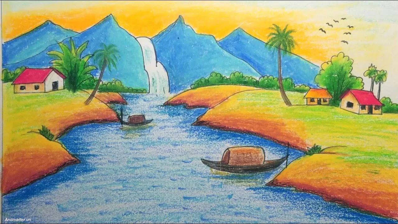 vẽ tranh phong cảnh - mẫu 23