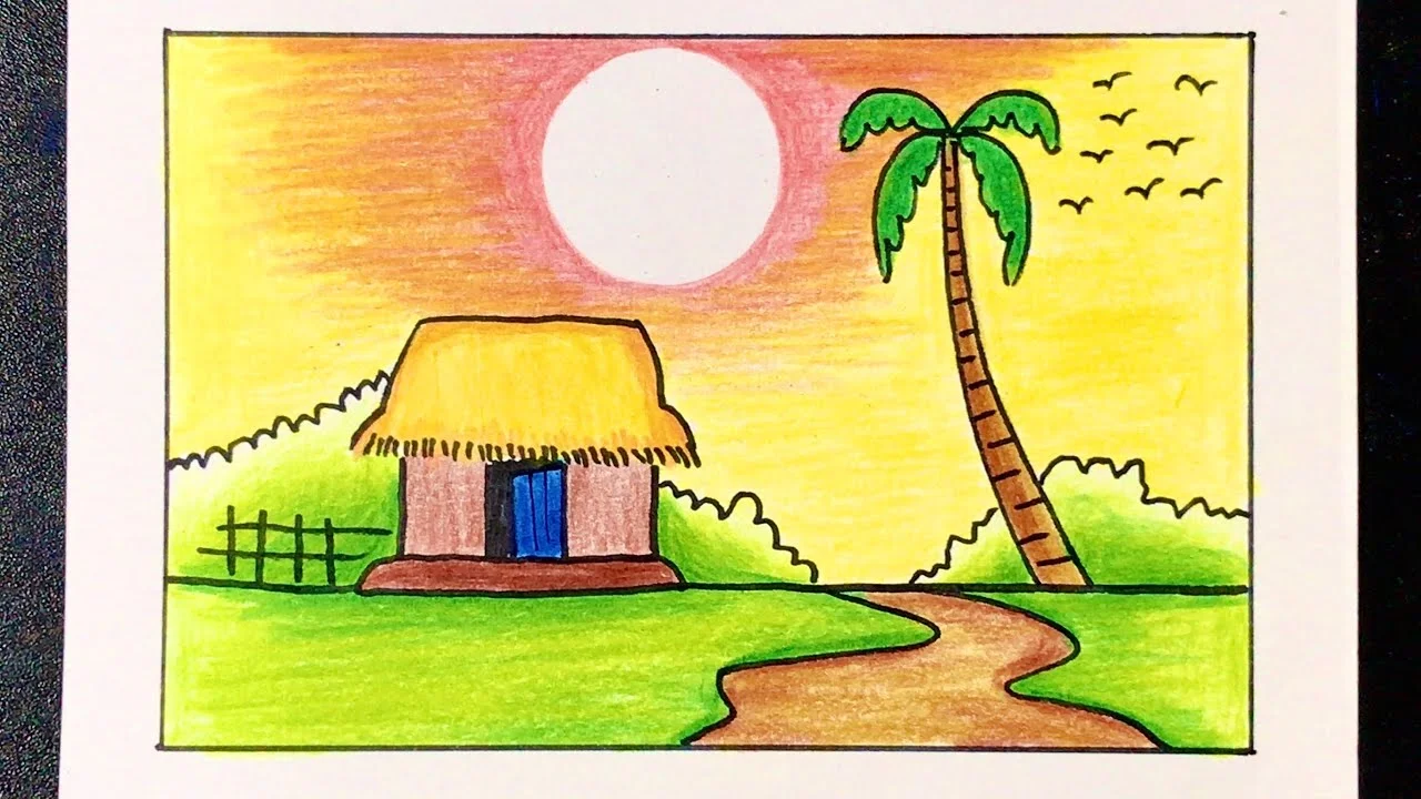 vẽ tranh phong cảnh: gợi ý số 6