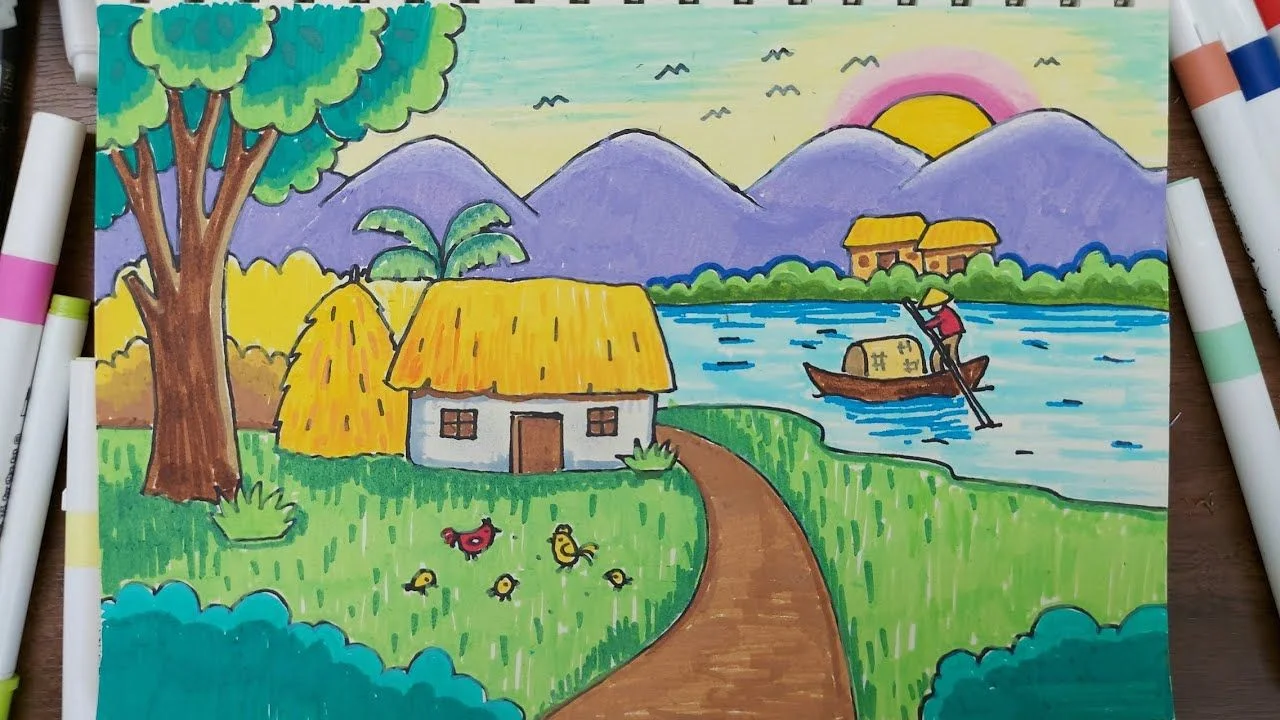 Mẫu vẽ tranh phong cảnh thứ 7