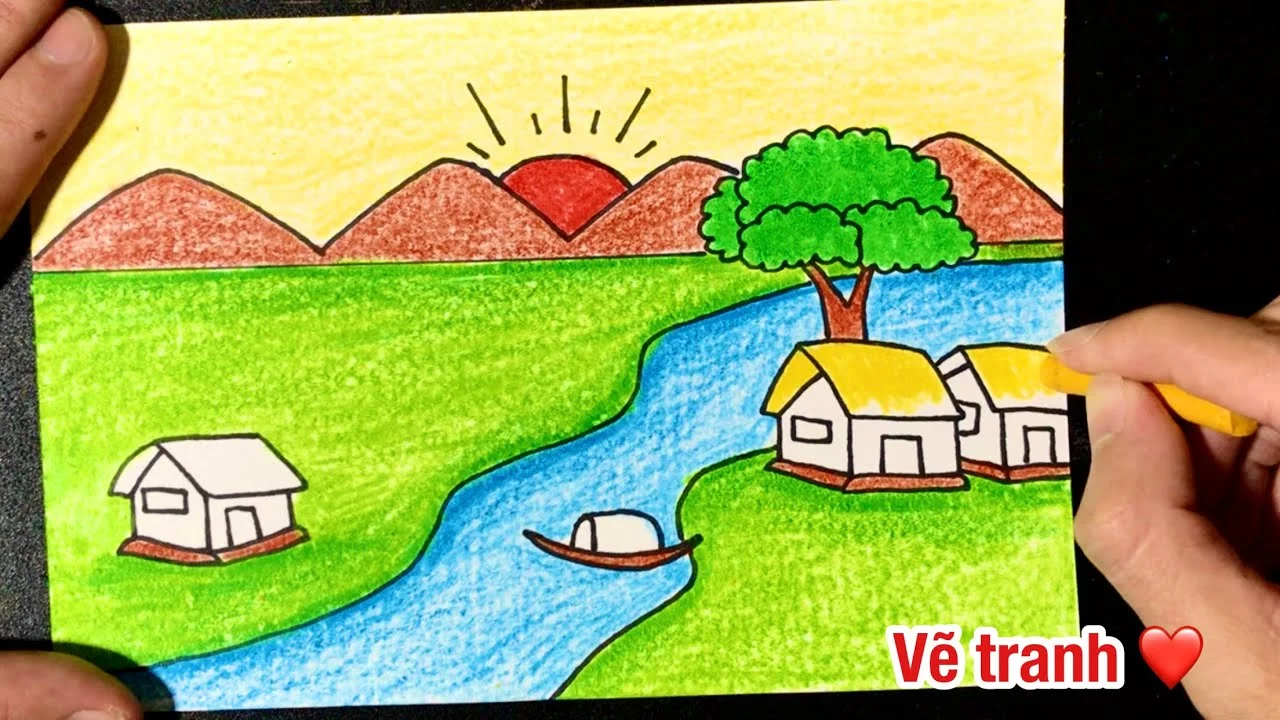vẽ tranh phong cảnh: gợi ý số 14
