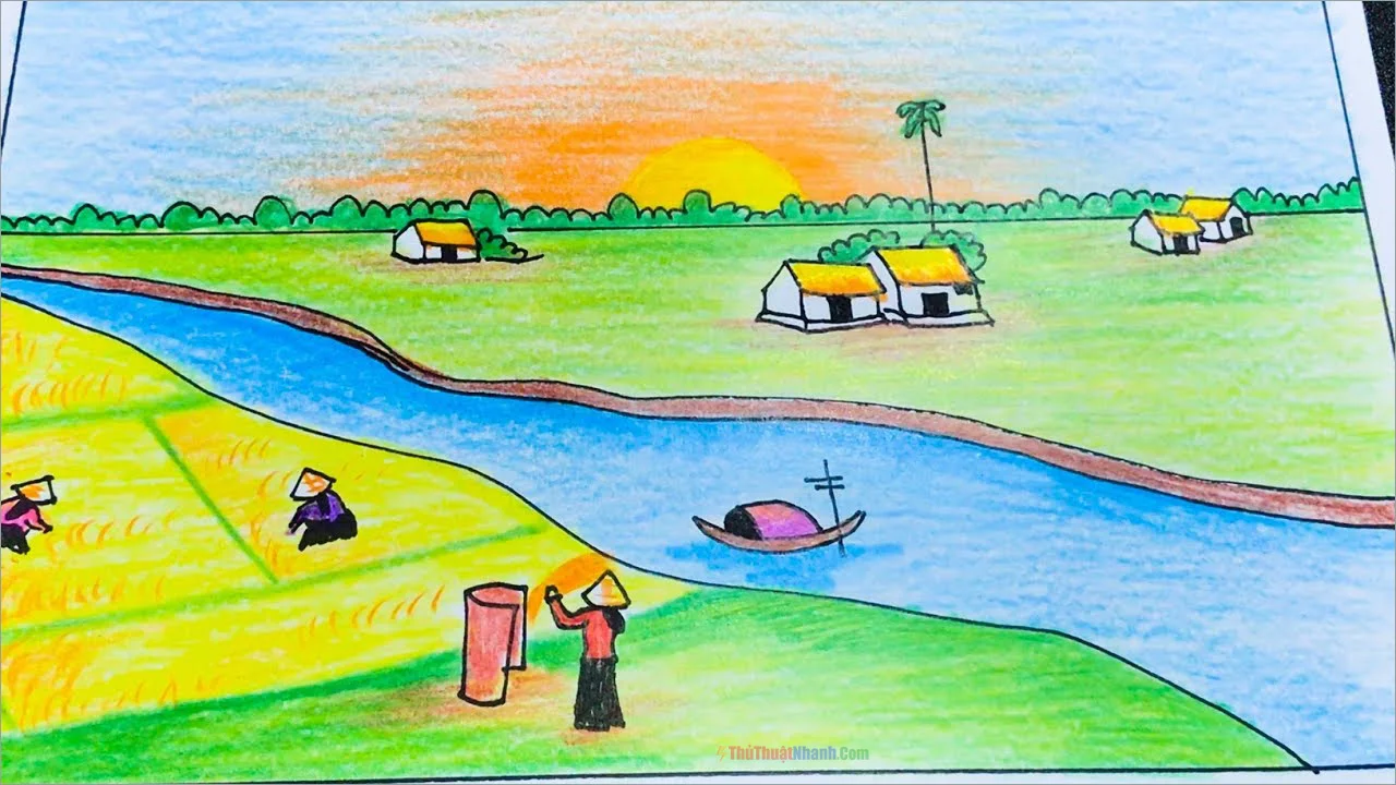vẽ tranh phong cảnh, mẫu 11