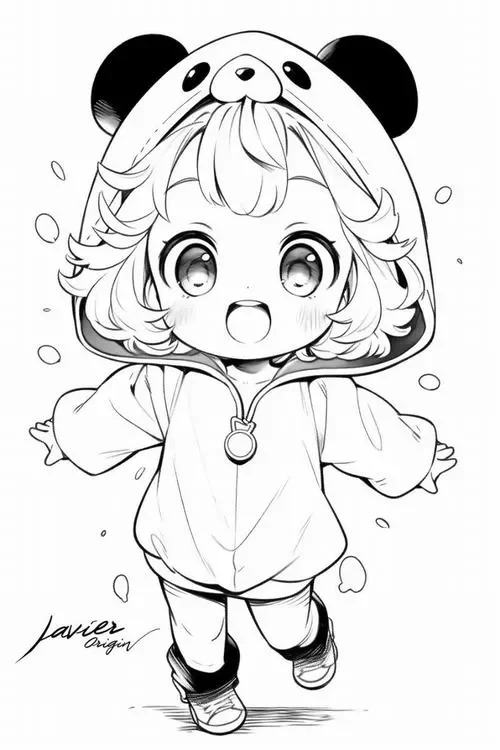 Bộ tranh tô màu anime chibi nhiều biểu cảm vui