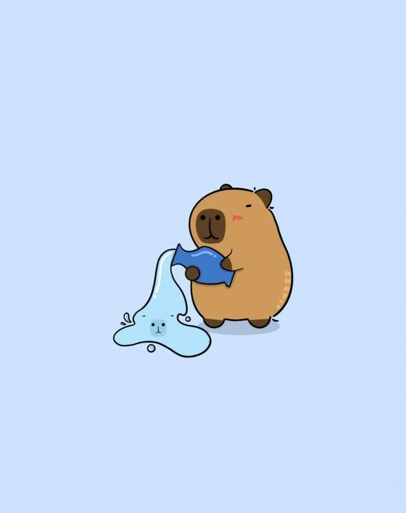 Cài ngay chibi cute hình nền máy tính capybara mới lạ