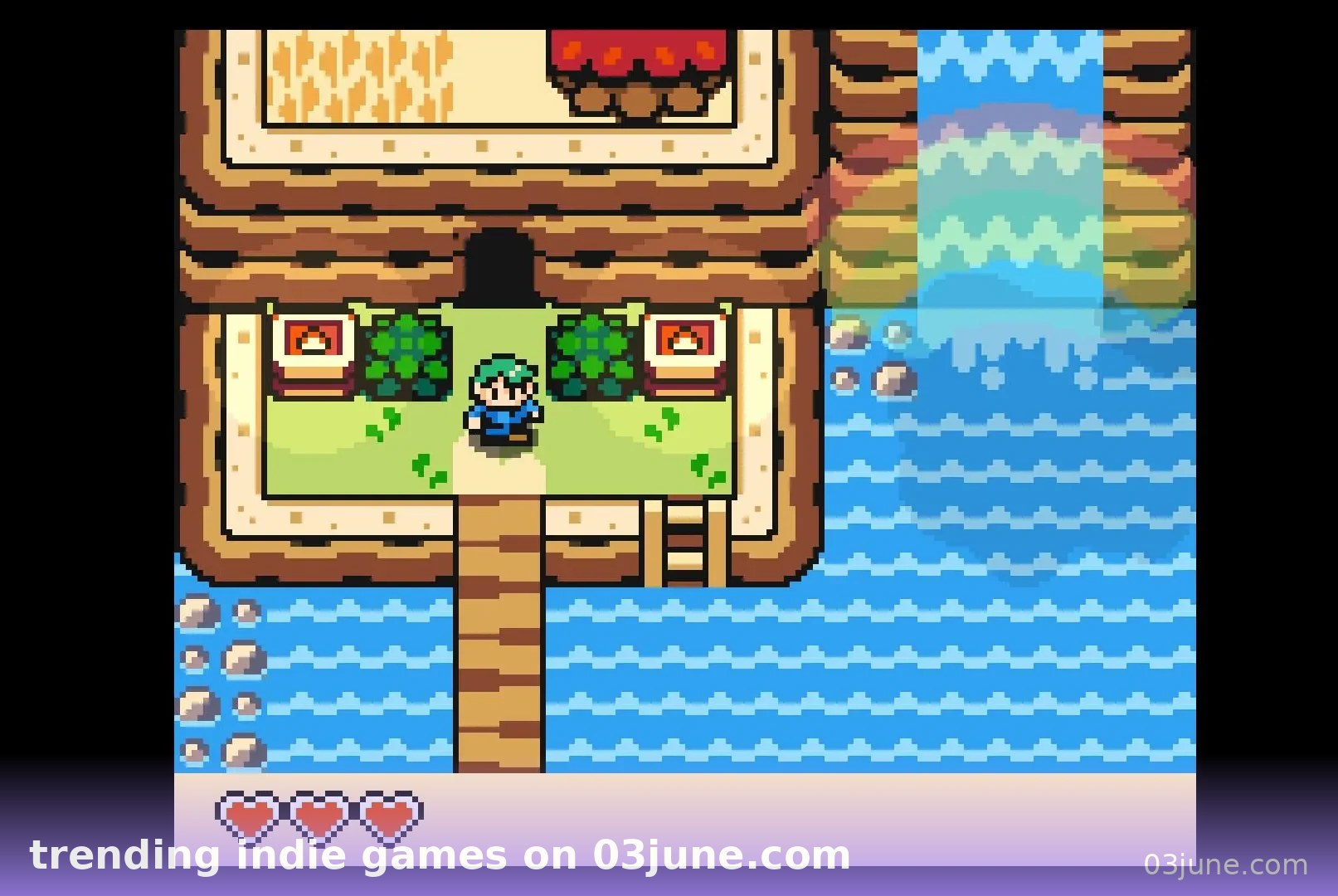 Game indie phiêu lưu pixel dễ thương nhân vật trên đảo nhỏ giữa biển