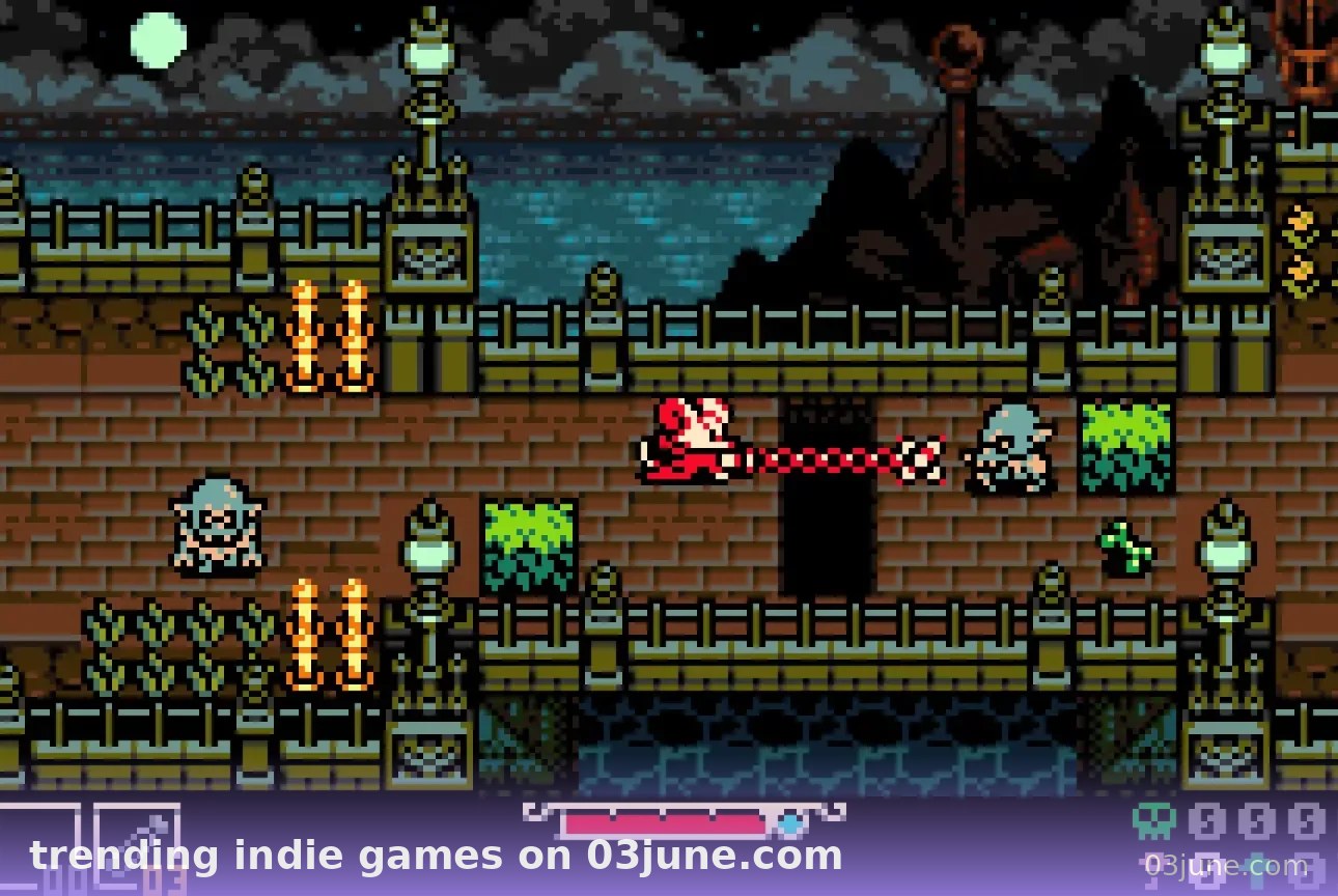 Game indie platformer pixel mê cung gạch và dung nham