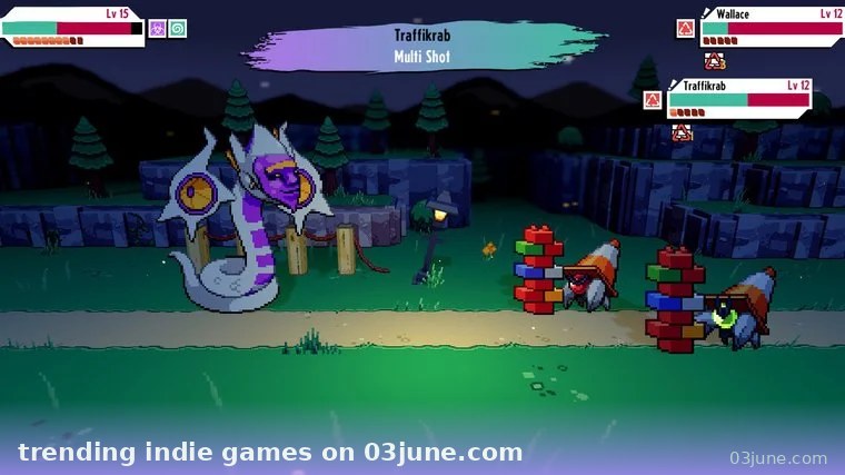 Game pixel art phong cách fantasy với nhân vật và quái vật