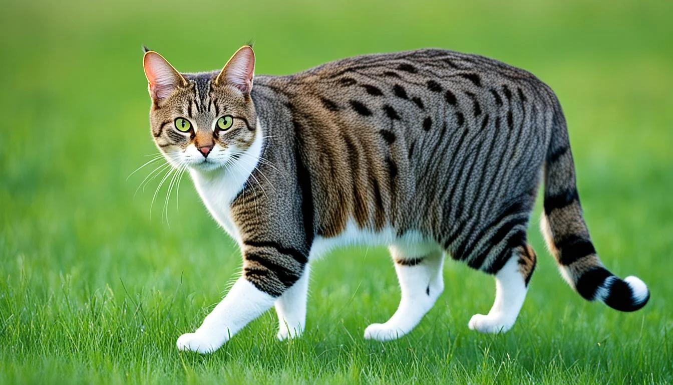 Hình nền cute mèo Bengal đi trên bãi cỏ xanh