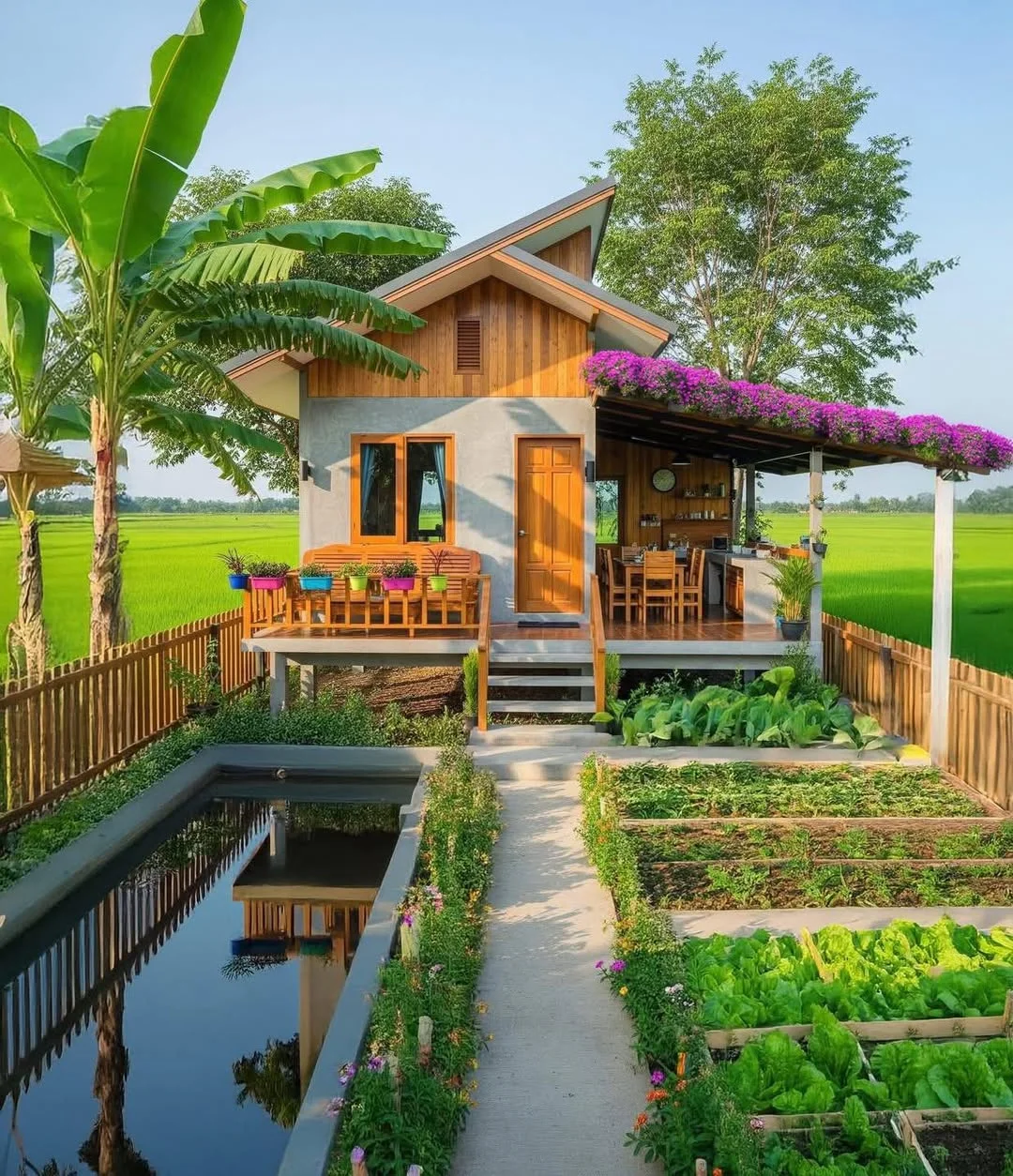 999+ Mẫu nhà vườn cấp 4 đẹp ở quê đáng mơ ước lúc về già | Nandesign