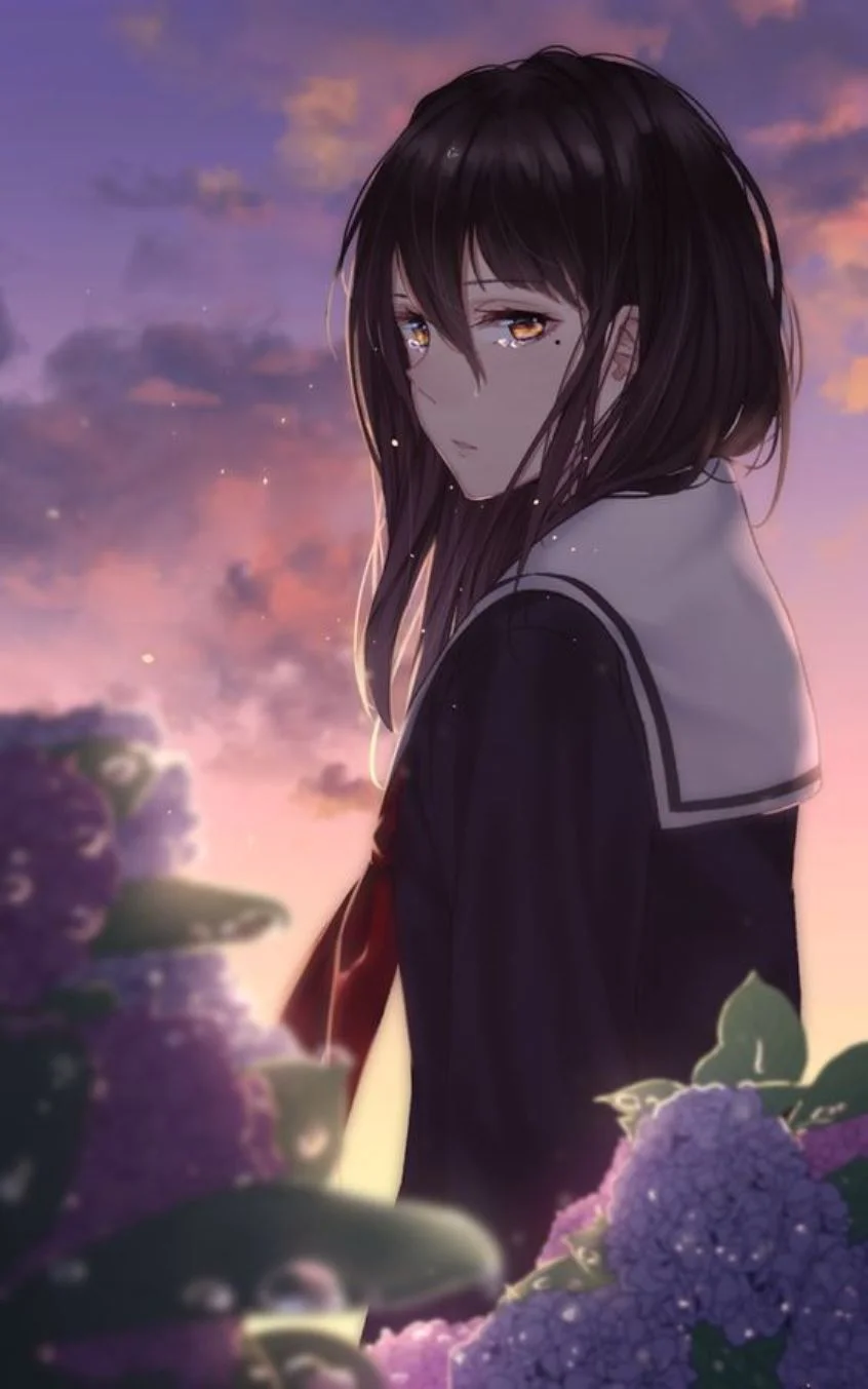 Ảnh anime nữ buồn mang nhiều suy tư.