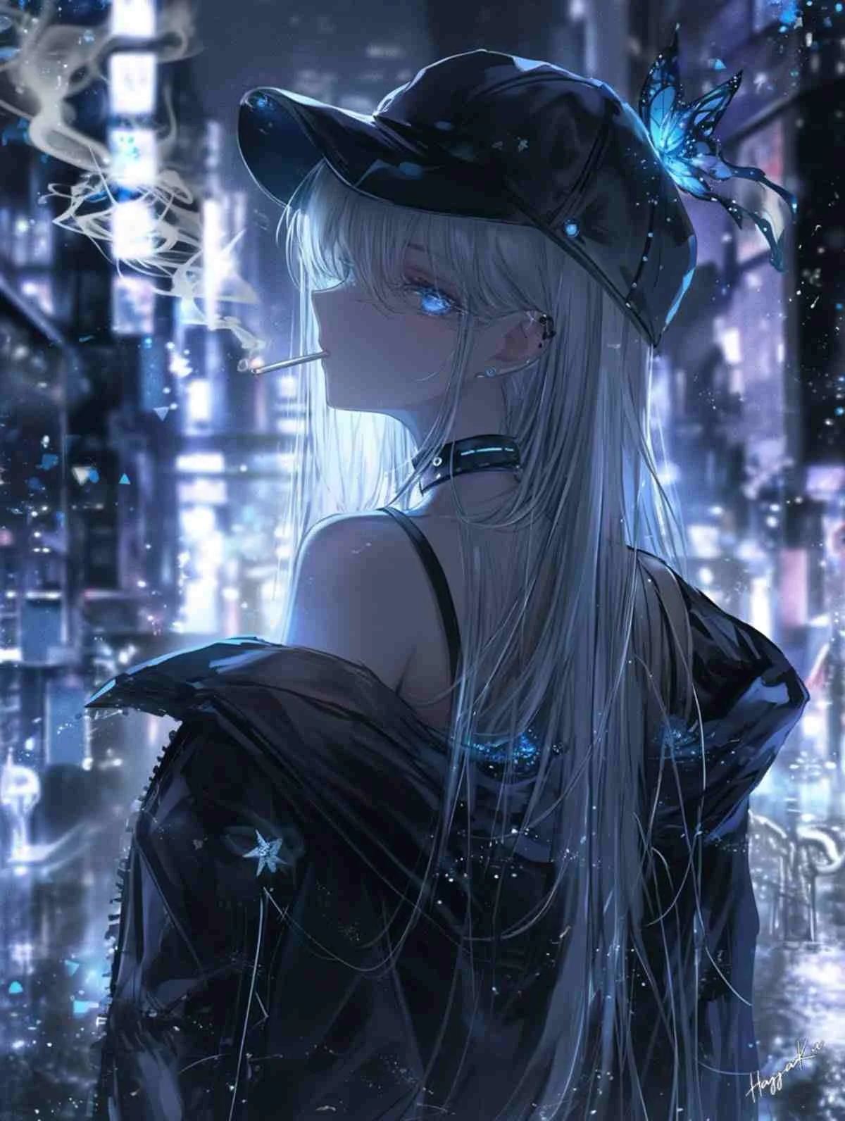Hình ảnh anime nữ ngầu phong cách hiện đại đường phố