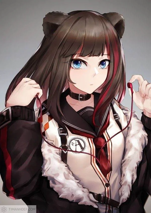 Hình ảnh anime girl đeo tai nghe cool ngầu.