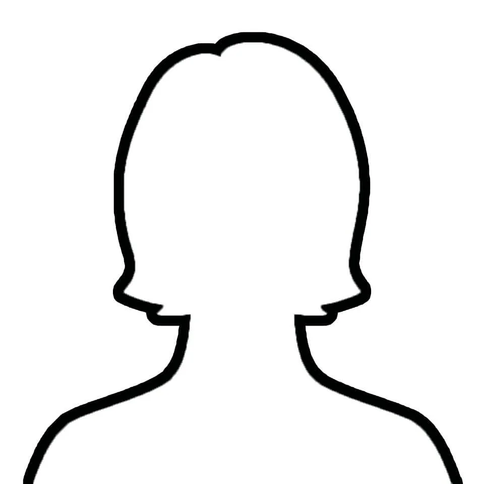 Ảnh đại diện Facebook dạng bóng người nữ tối giản trên nền trắng