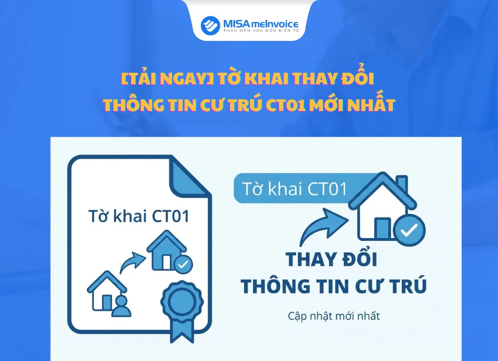 Hình ảnh tờ khai thay đổi thông tin cư trú mẫu CT01 mới nhất với biểu tượng ngôi nhà và xác nhận cập nhật
