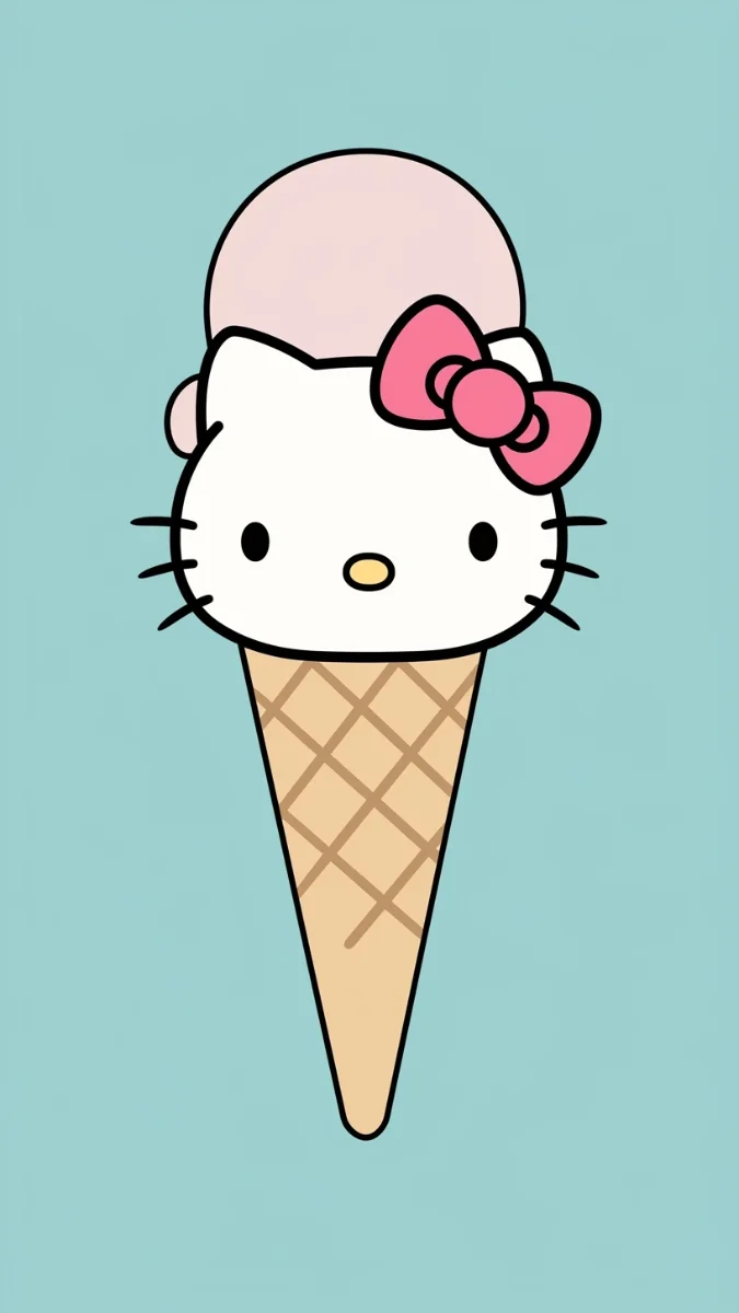 Hello Kitty cute hóa thân thành kem ốc quế