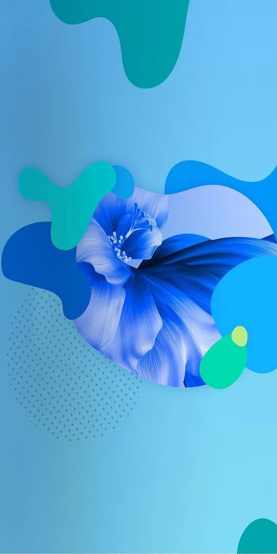 Hình nền abstract hoa màu xanh dương hiện đại, dùng làm hình nền điện thoại Samsung