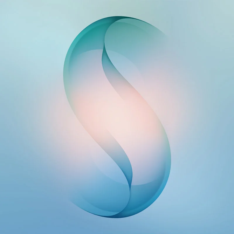 Hình nền Samsung abstract màu xanh da trời với dải băng uốn lượn mượt mà và ánh sáng nhẹ nhàng