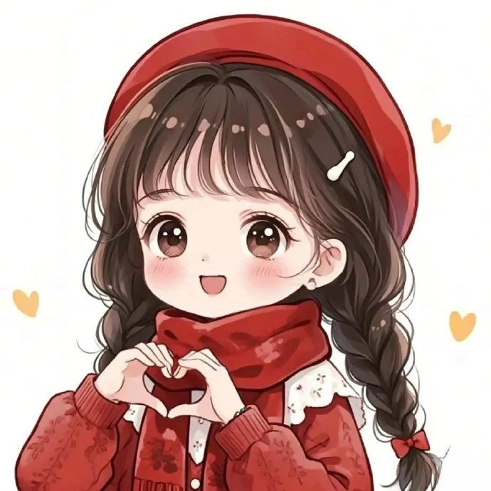 avatar áo len đỏ dễ thương