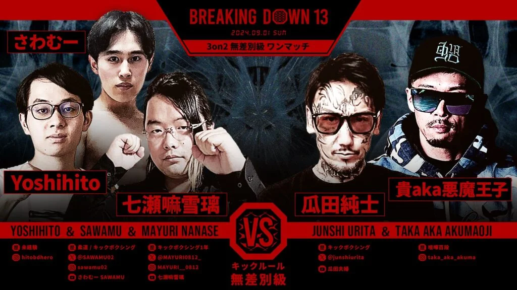 Poster Breaking Down 13 bốn võ sĩ đối đầu