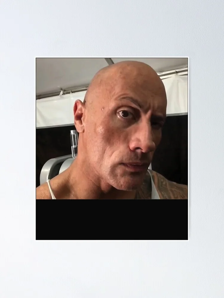 Ảnh meme The Rock với biểu cảm nhướng mày nổi tiếng trên internet