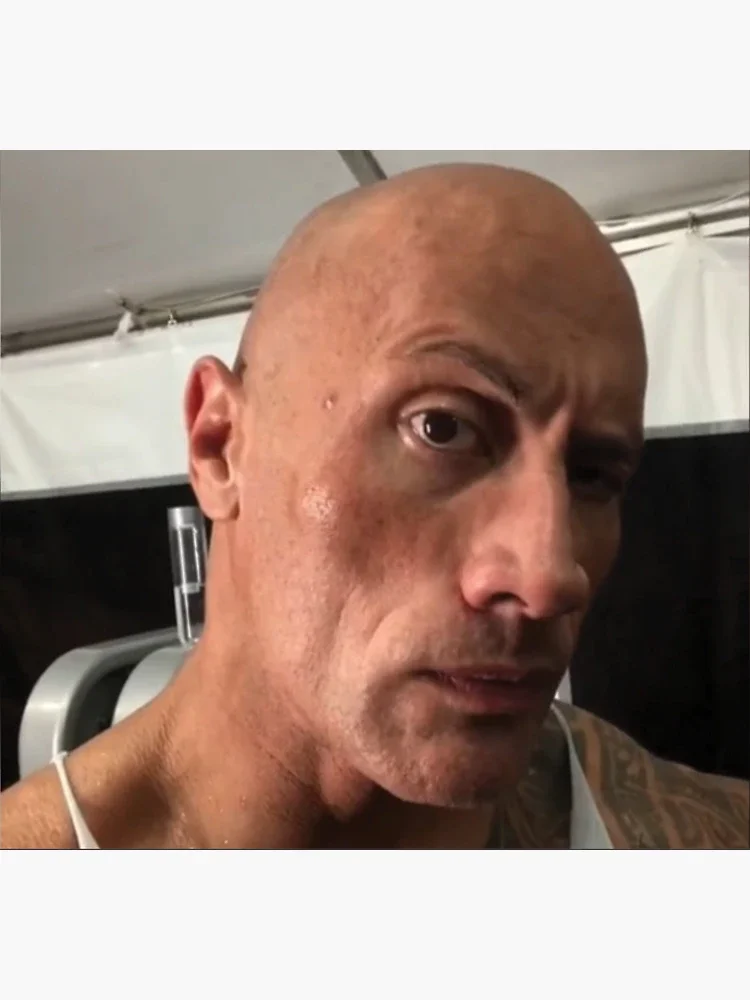 Dwayne The Rock Johnson eyebrow raise meme" Sticker for Sale by YKatire | Redbubble