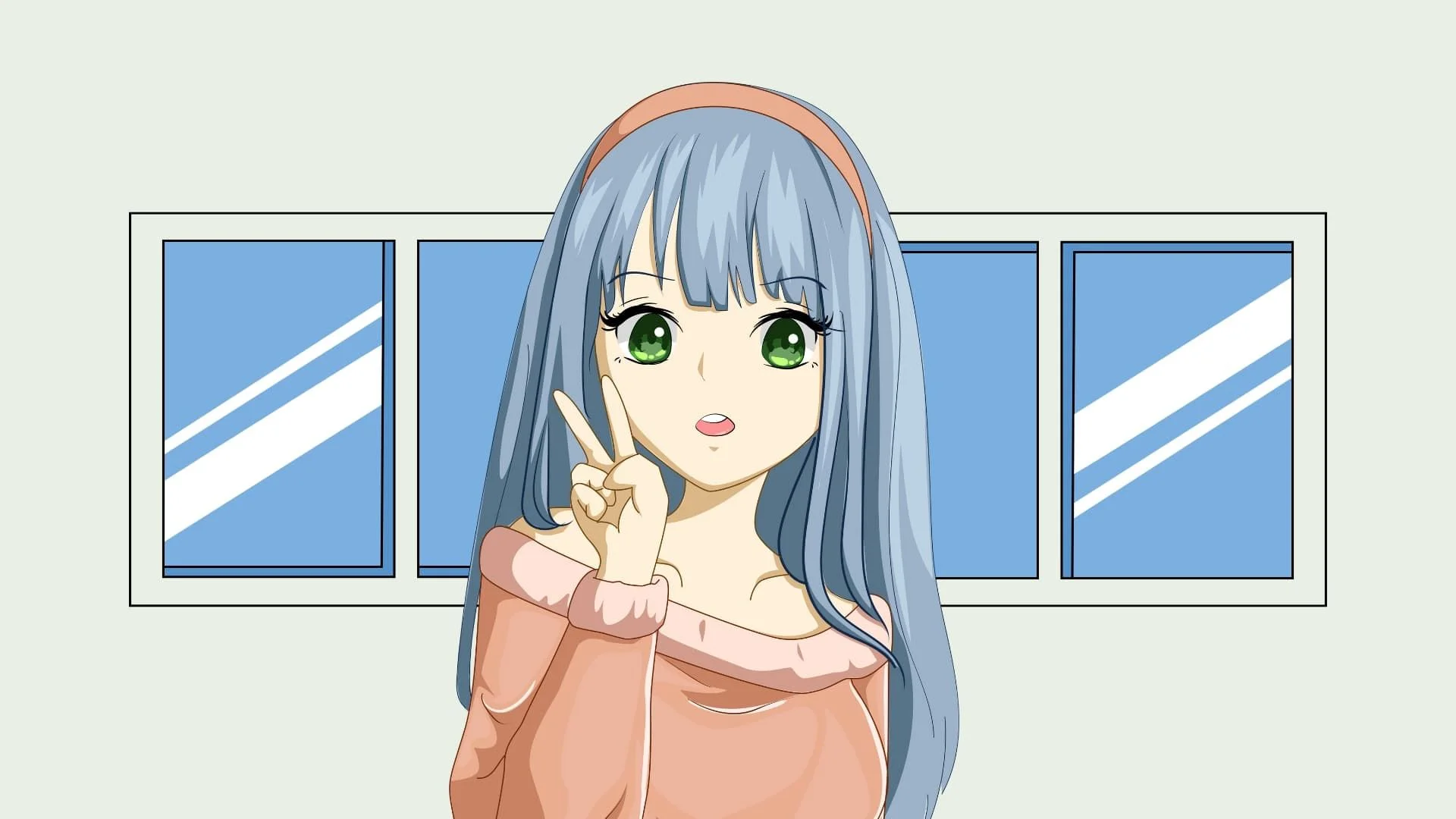 Hình nền máy tính anime cô gái dễ thương