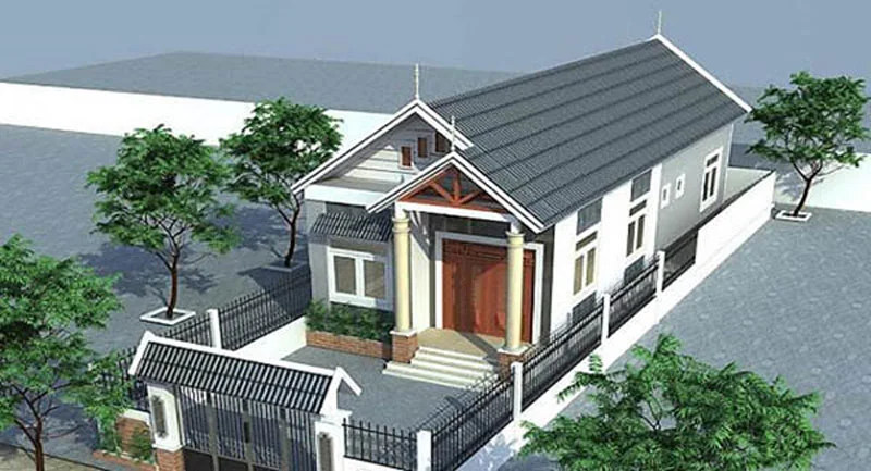 mẫu nhà cấp 4 đẹp 5x20