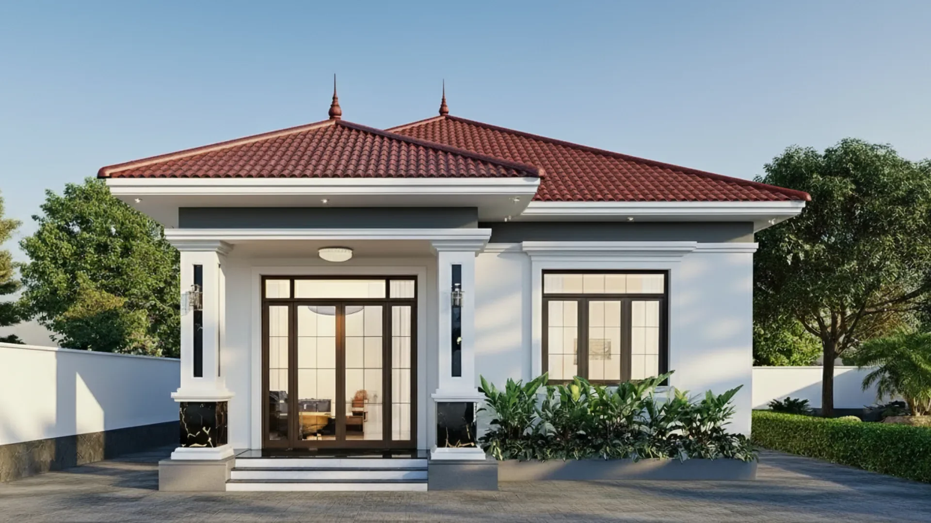 mẫu nhà cấp 4 mái nhật 150m2