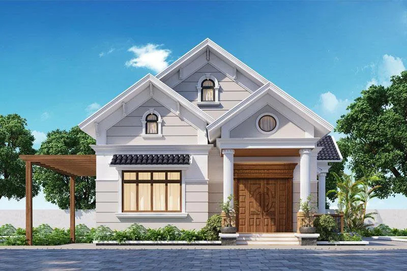 Mẫu nhà cấp 4 ngang 8m đẹp 2