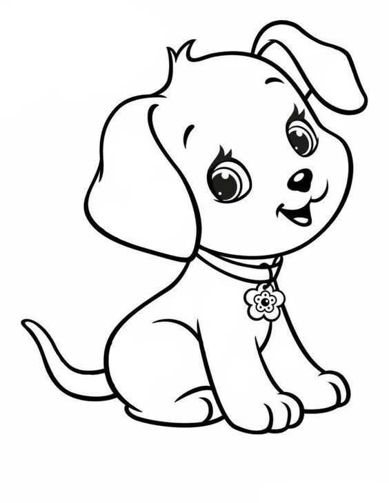 Những bức hình tô màu con chó cực dễ thương cho bé